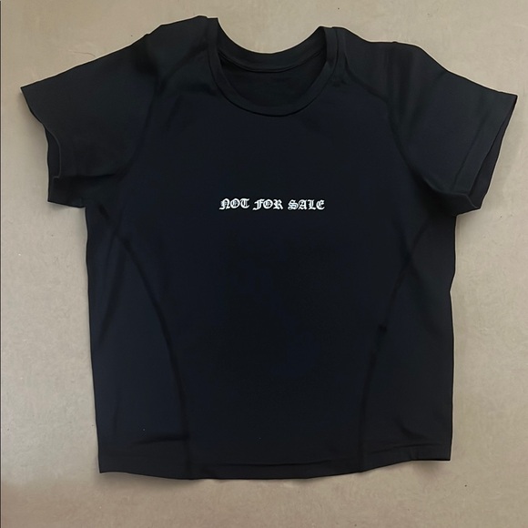 Black Crop Top with Graphic Print - Picture 1 of 5
